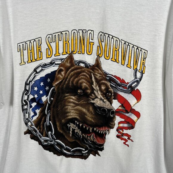 Glidden Other - Glidden Men’s Dry Blend T-Shirt “The Strong Survive” Pit Bull American Shirt L